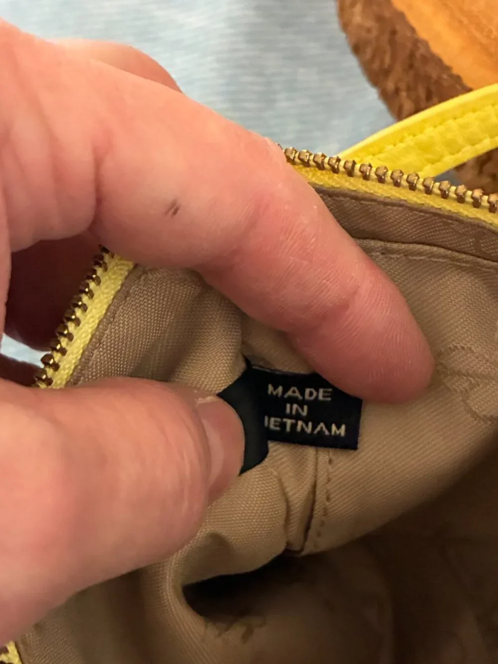Cole Haan Yellow Pebbled Leather Wristlet 5.25